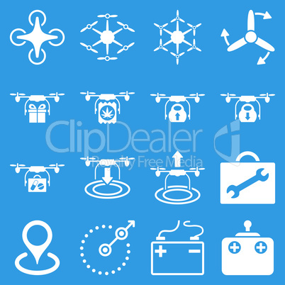 Air copter flat icon set