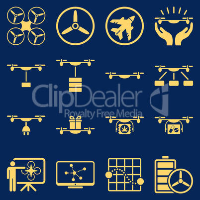 Drone shipment icon set