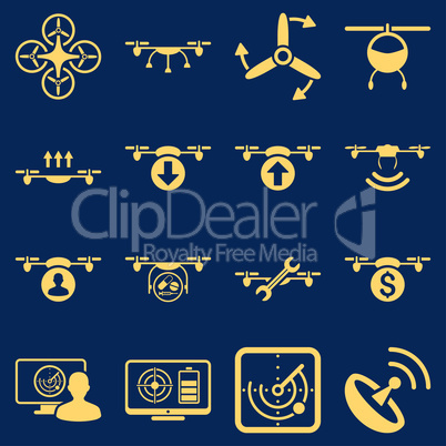 Quadcopter service icon set