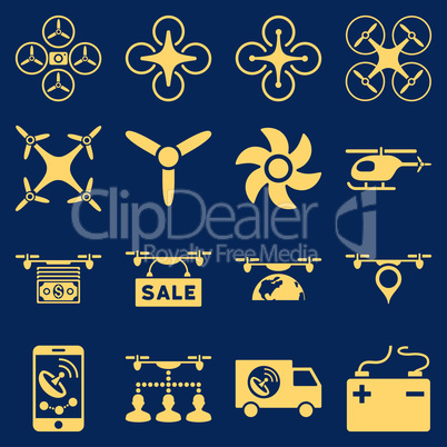 Drone service icon set