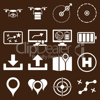 Drone control icon set