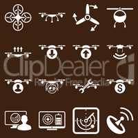 Quadcopter service icon set