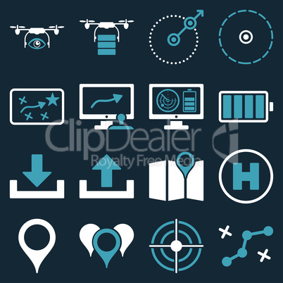 Drone control icon set