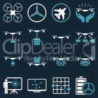 Drone shipment icon set
