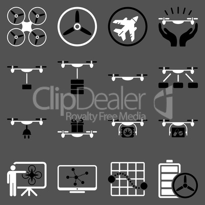 Drone shipment icon set