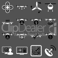 Quadcopter service icon set