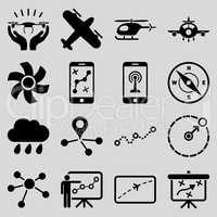 Aircraft navigation icon set