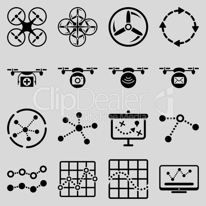 Quadcopter navigation icon set