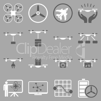 Drone shipment icon set