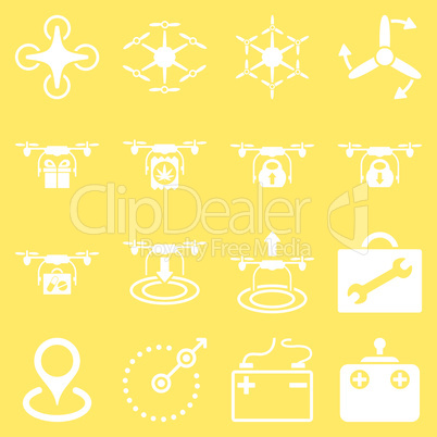 Air copter flat icon set