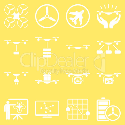 Drone shipment icon set