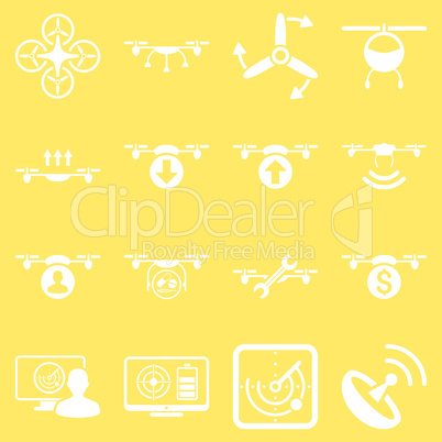 Quadcopter service icon set