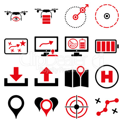 Drone control icon set