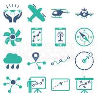 Aircraft navigation icon set