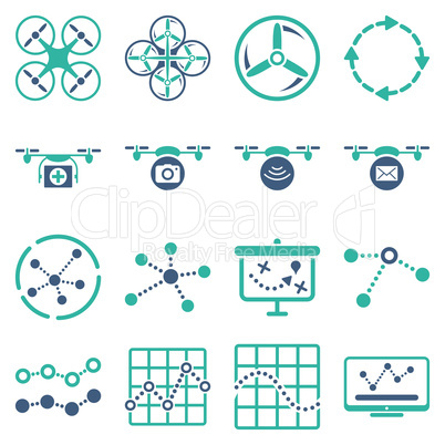 Quadcopter navigation icon set