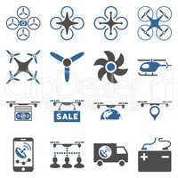 Drone service icon set