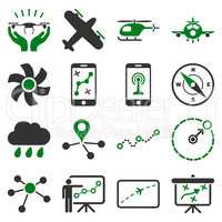 Aircraft navigation icon set