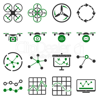 Quadcopter navigation icon set