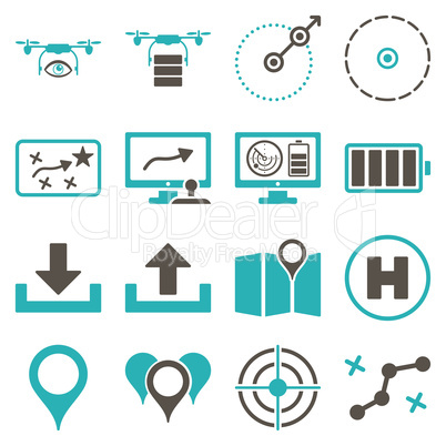 Drone control icon set