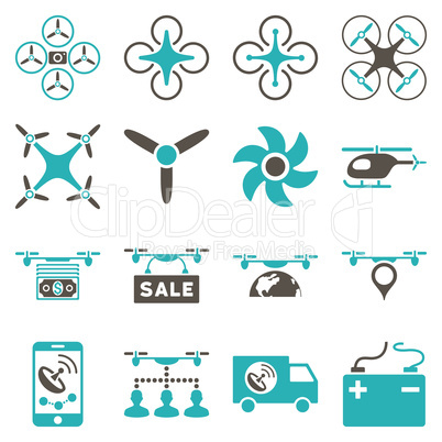 Drone service icon set