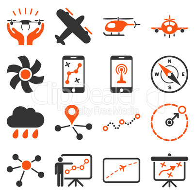 Aircraft navigation icon set