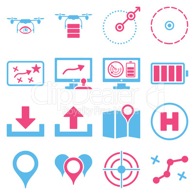 Drone control icon set