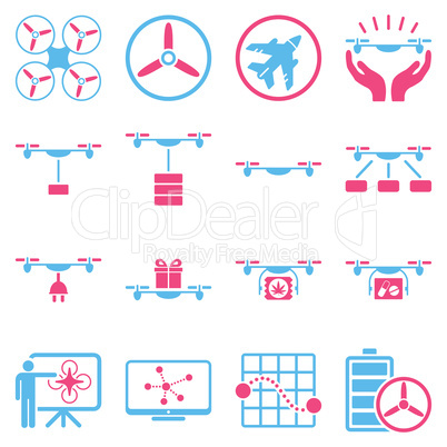 Drone shipment icon set