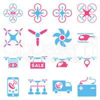 Drone service icon set