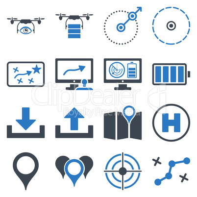 Drone control icon set