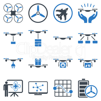 Drone shipment icon set