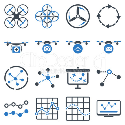 Quadcopter navigation icon set