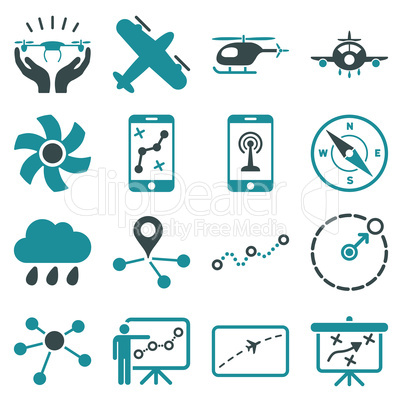Aircraft navigation icon set
