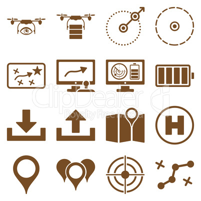 Drone control icon set