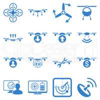 Quadcopter service icon set