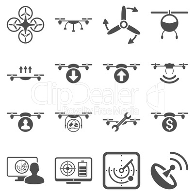 Quadcopter service icon set