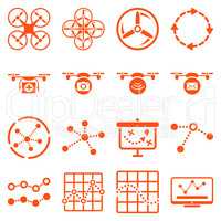 Quadcopter navigation icon set