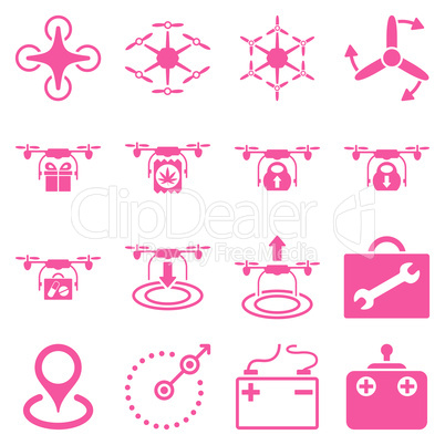 Air copter flat icon set