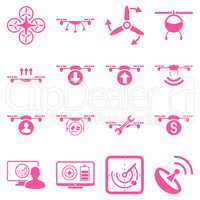 Quadcopter service icon set