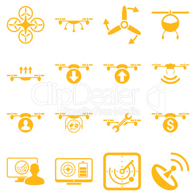 Quadcopter service icon set