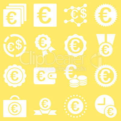 Euro banking business and service tools icons