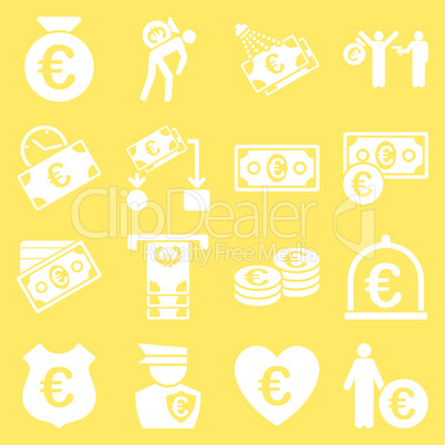 Euro banking business and service tools icons