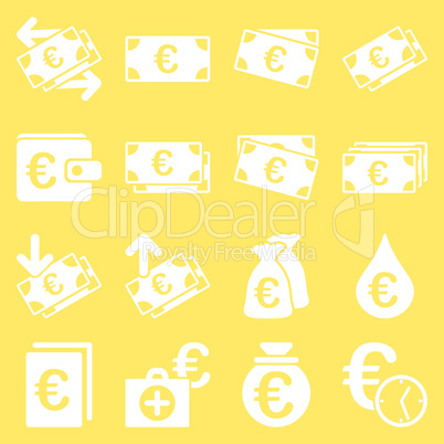 Euro banking business and service tools icons