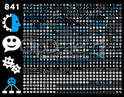 841 smile, gear, tool, map markers, mobile icons