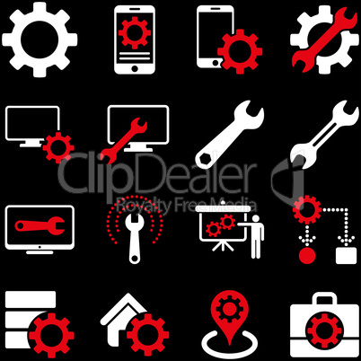 Options and service tools icon set