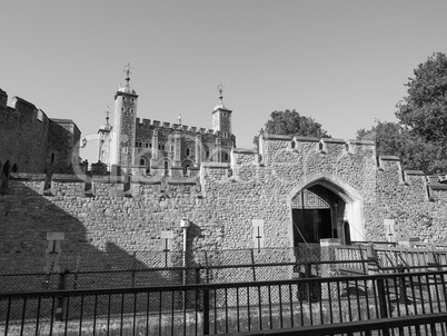 Black and white Tower of London