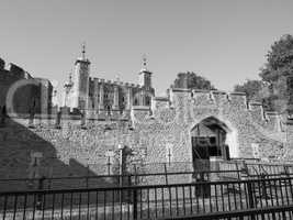 Black and white Tower of London