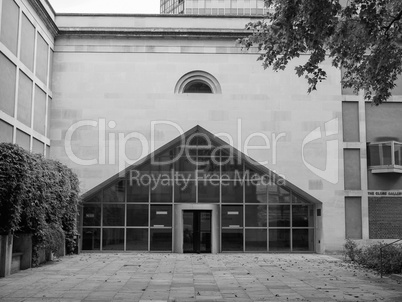 Black and white Tate Britain in London