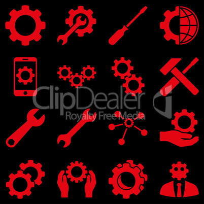 Options and service tools icon set