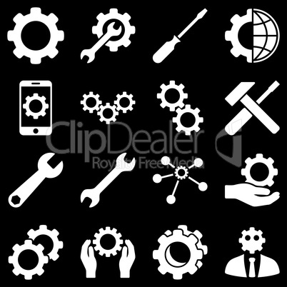 Options and service tools icon set