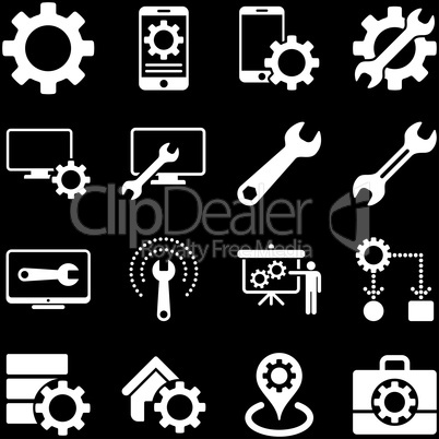 Options and service tools icon set